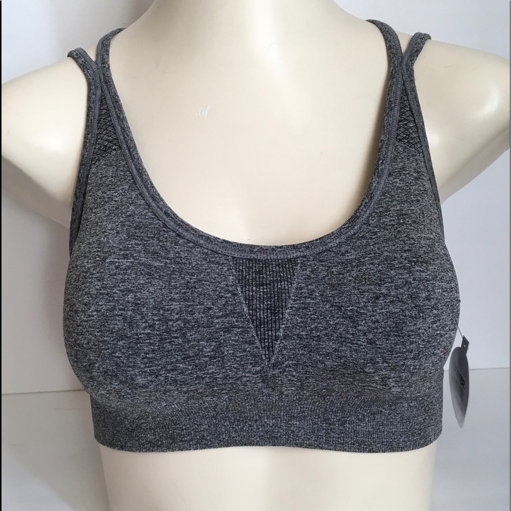 Starter Strappy Athletic Sports Bra Grey Medium